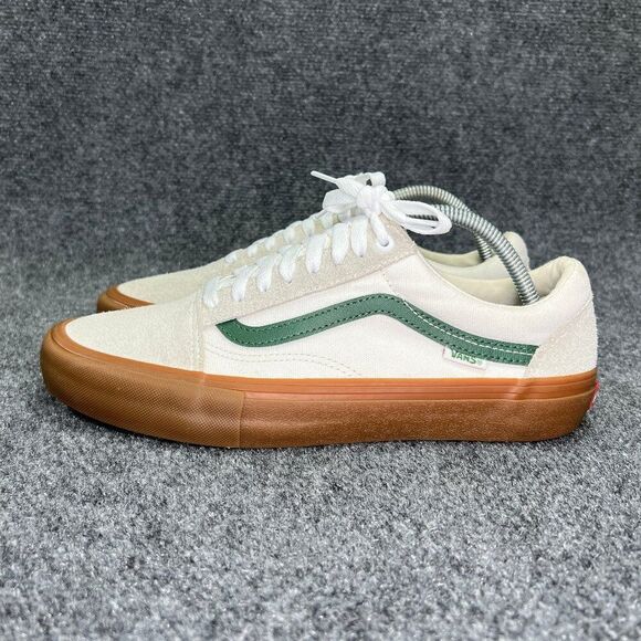 Vans Old Skool Pro Shoes Men's Size 9.5 Creaem Suede Low Lace Up Skate Sneakers - Picture 4 of 13